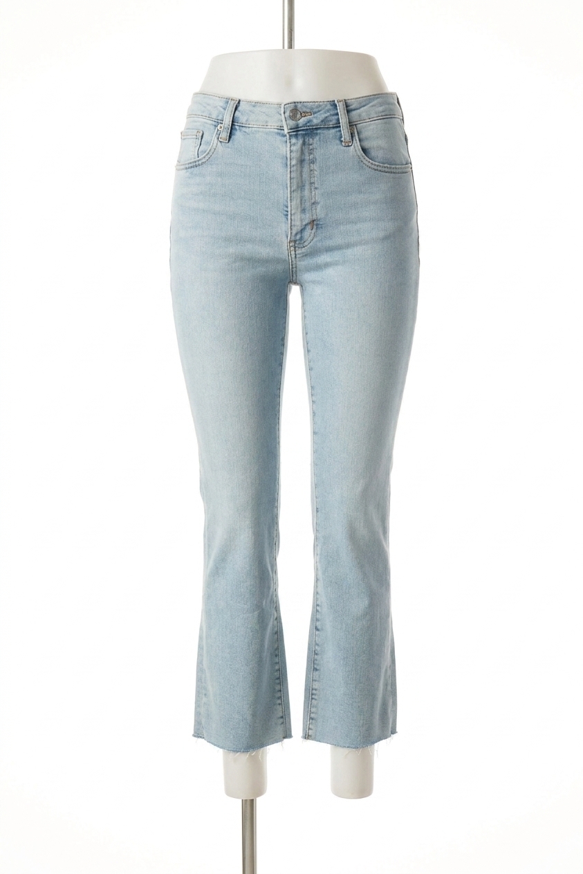 New Frame Reboot Crop Flare Jeans In Tribute Raw Fray